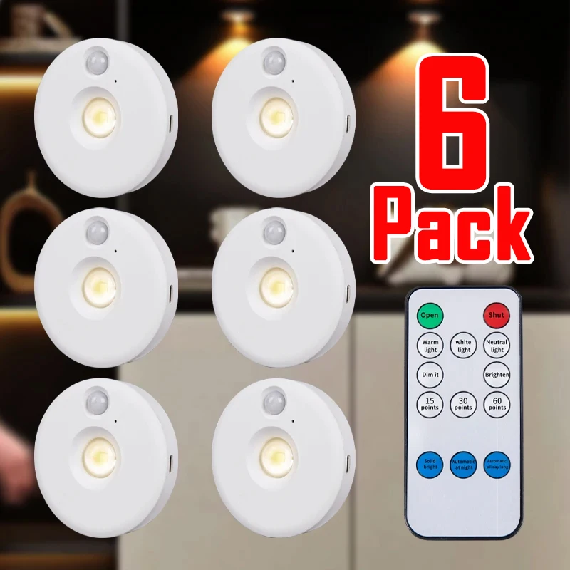 

1~6Pcs Датчик движения светодиодные ночные огни 3in1 USB аккумуляторный прожектор 3 цвета беспроводные ночные лампы для домашней спальни коридора