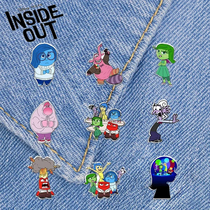 Broche en acrylique Disney Inside Out pour sac à dos, insigne de veste, décoration de collier mignonne, bijoux cancers, périphérie, organiser, nouveau