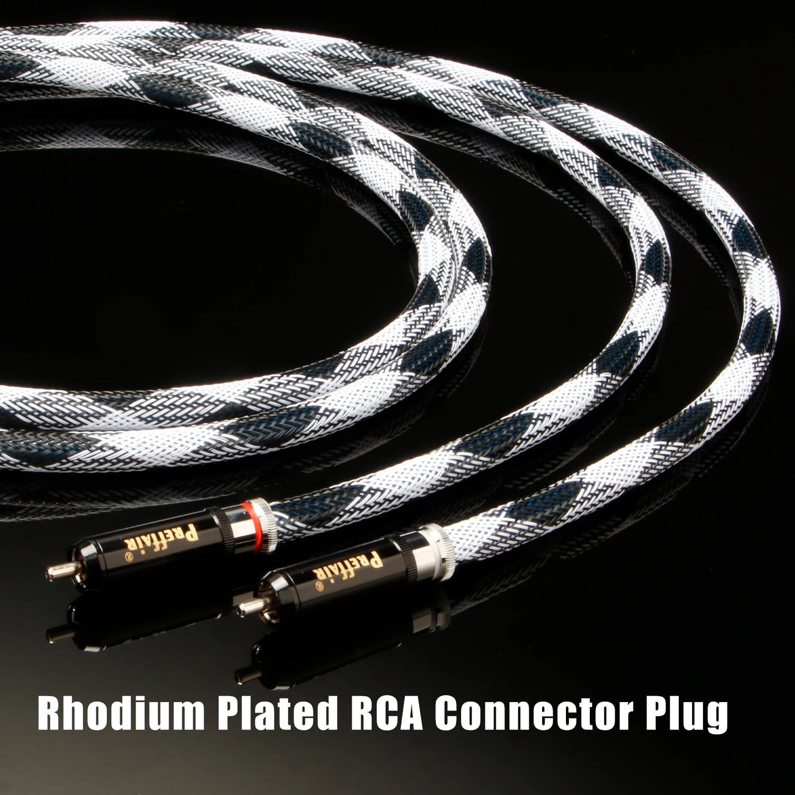 Pair RCA Cable RCA Single Crystal Copper Audio Cable Braid Shielded Gold-plated Preffair RCA Selflocked Connector