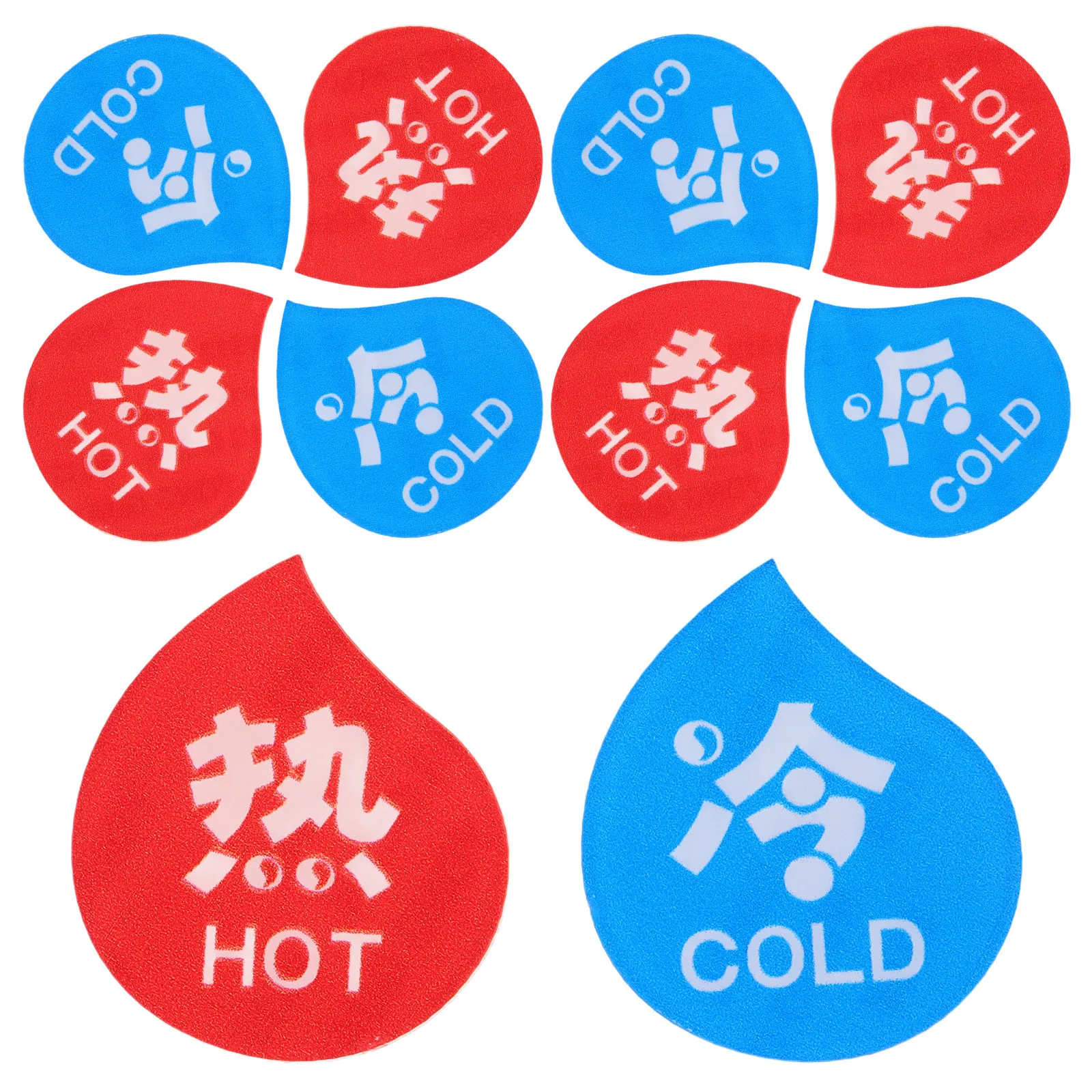 5 Pairs Water Hot Cold Warning Labels – Clear Acrylic Safety Stickers for Bathroom Hotel Office Restaurant - view 2