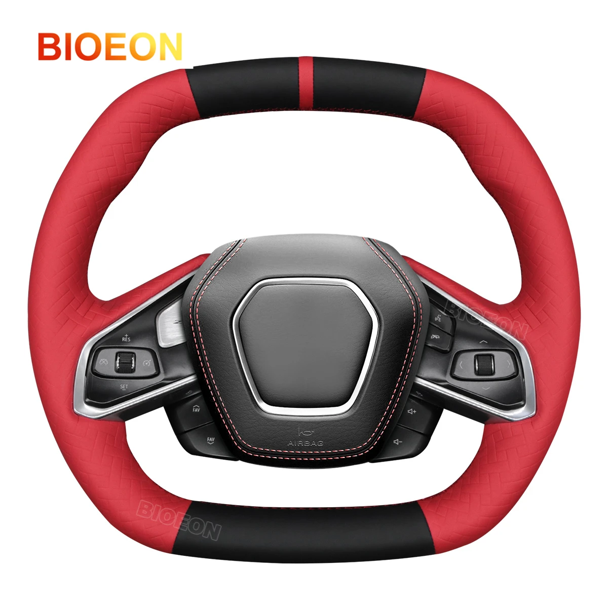 

Bioeon Woven Leather Car Steering Wheel Cover for for Chevrolet (Chevy) Corvette C8 2020-2025