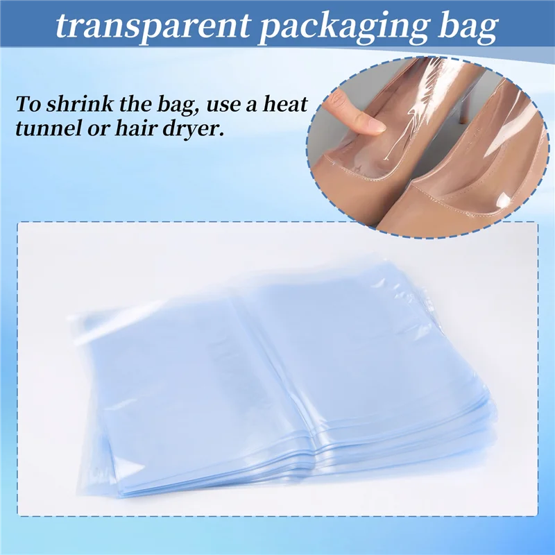 

【Superdeals】100Pcs PVC Heat Shrink Wrap Bags Flat Seal Gift Packing 8 Inch X 12 Inch