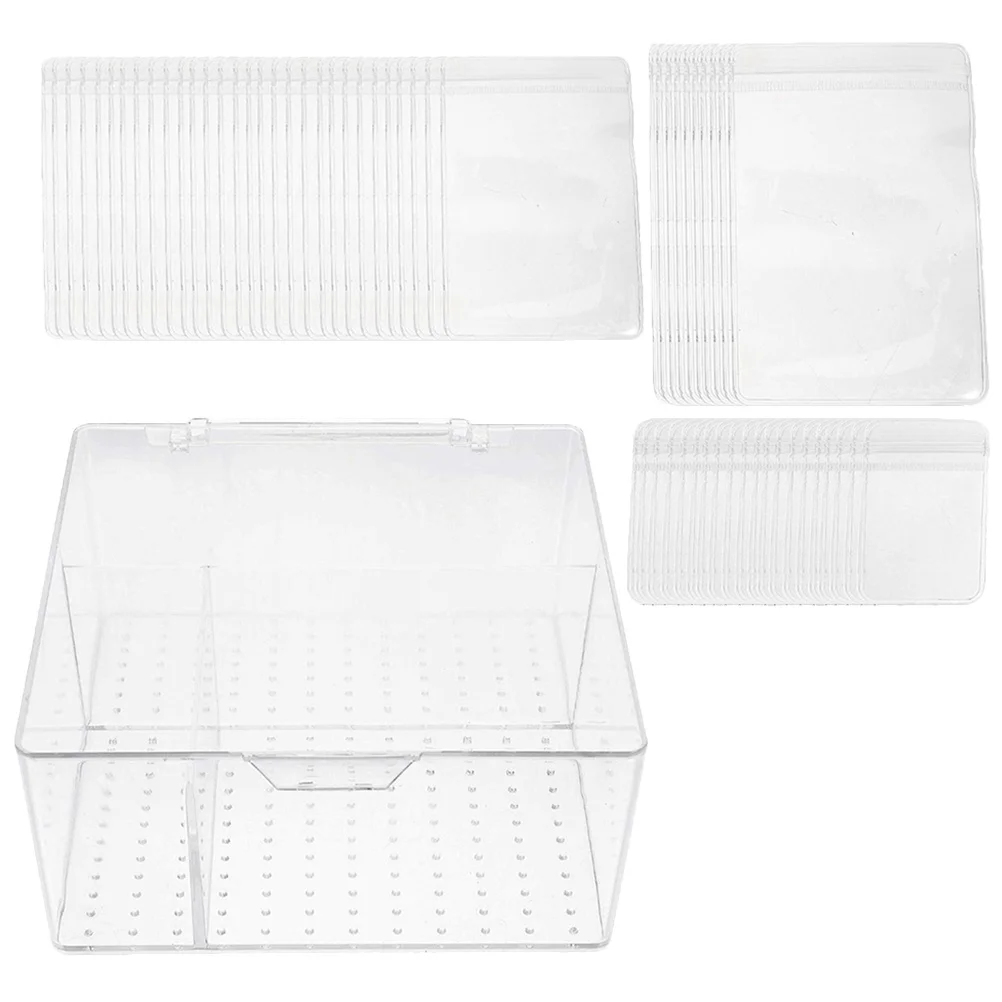 

1 Set Of Jewelry Storage Pouches Self Seal Bags Clear Acrylic Organizer Box For Earrings Necklaces Rings Travel Jewelry Bag