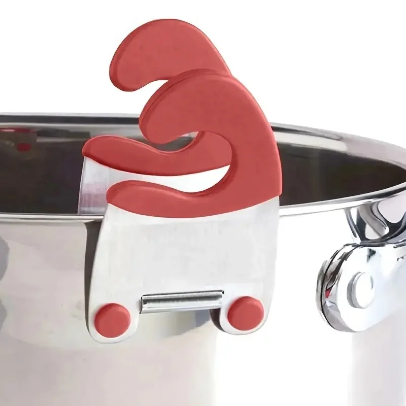 

1PC Support Rack Stainless Steel Spoon Clamp Pan Side Clamp Kitchen Gadgets Multi-functional Silicone Clamp Pot Spoon Holder