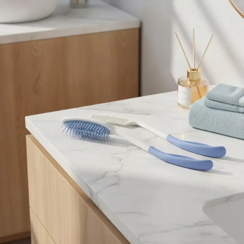 Creative Portable Practical Long Handle Hair Brush Comb Set Finishing Combs Hair To Hand-Disabled Inconvenient Styling Tool
