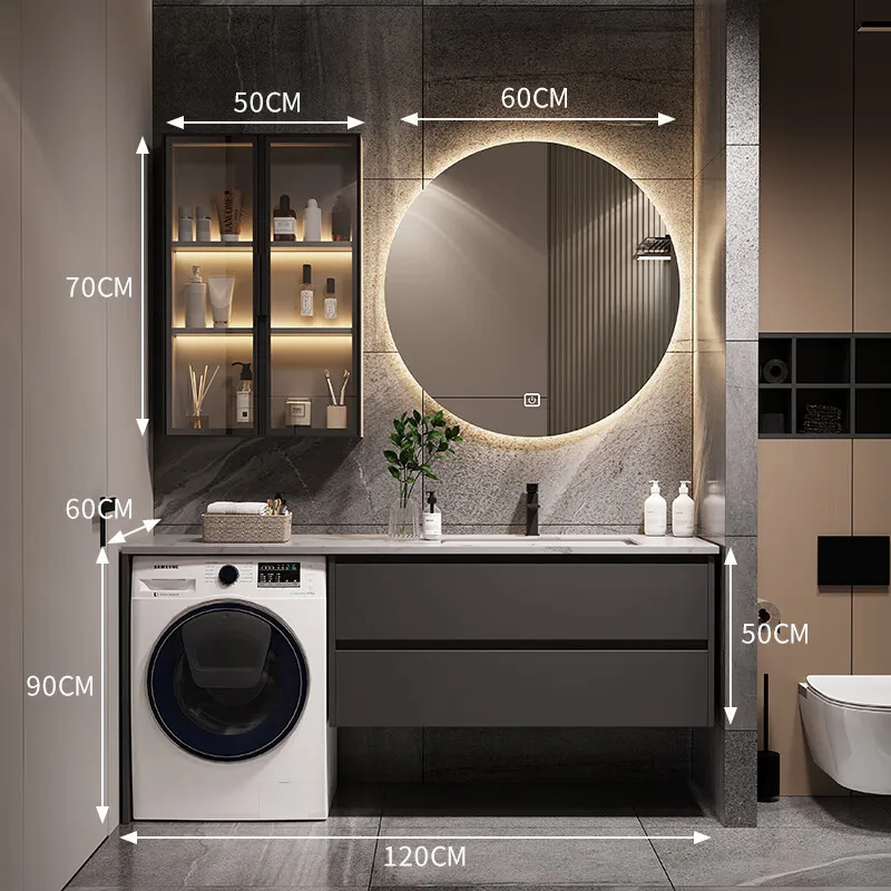 Bathroom Washing Cabinet, Bathroom Cabinet Combination, Rock Slab Ceramic Basin, Integrated Basin, Washbasin, Sink, Washing
