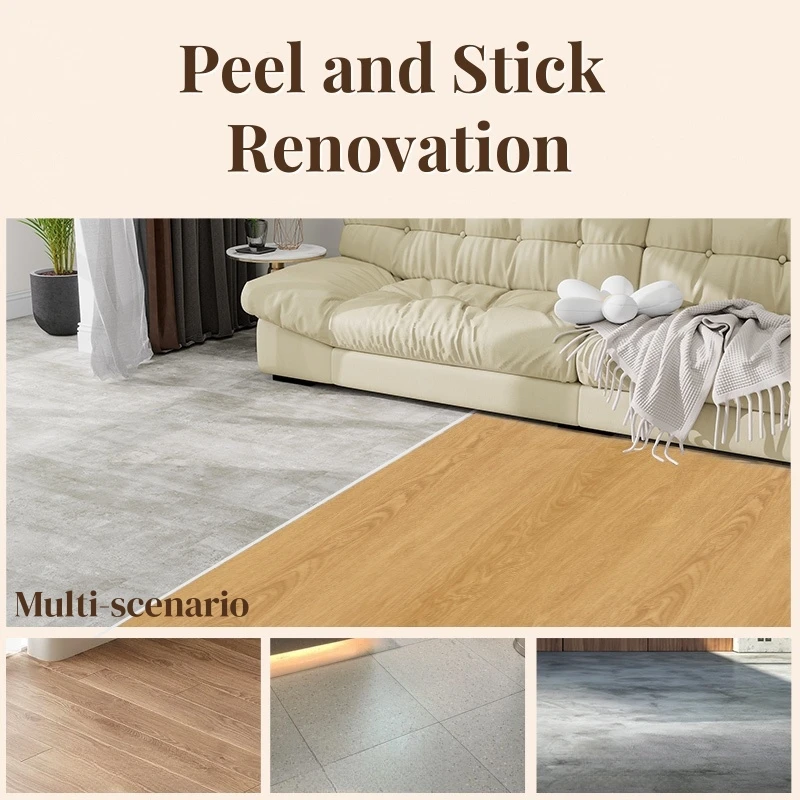 3/4/5M Imitation Wood Grain Floor Sticker Wallpapers for Living Room Thickened Waterproof Self Adhesive Wall Papers Home Decor