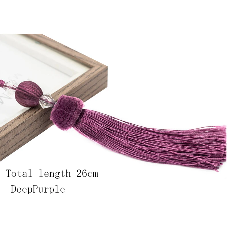 2pcs/lot 26cm Tassel With Hanging Rope Silk Sewing Tassels Trim Decorative Key Tassel for DIY Curtains Home Decoration