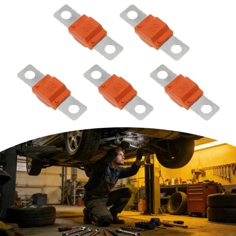 

Copper Automotive Fuses Blade 30-200A Flat Fuses Strips Stable Current Load Capacity for Car Motorcycle H9EE