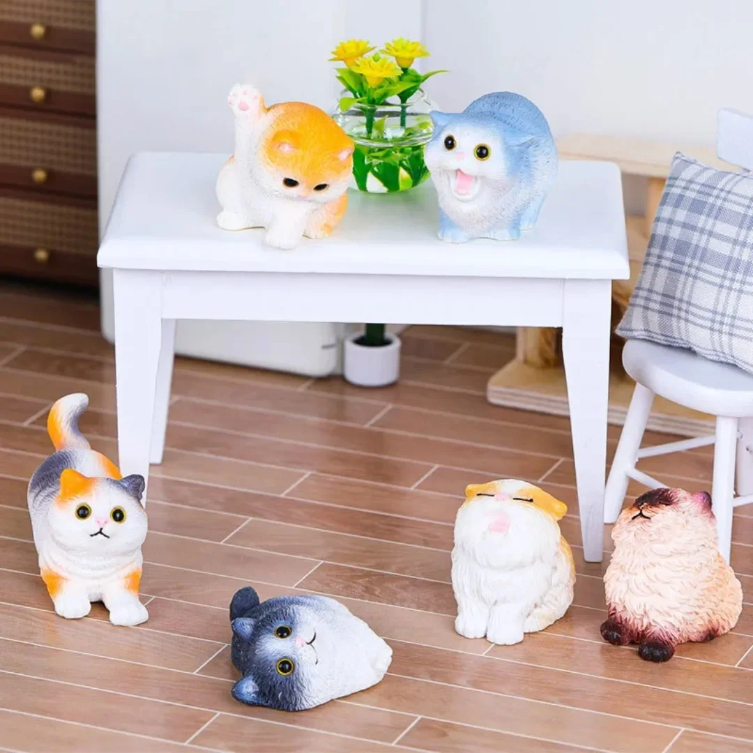 1 قطعة الكرتون لطيف الراتنج القط زخرفة لطيف نموذج للحيوانات الصغيرة هريرة تمثال محاكاة الحيوان المشهد الصغير الحرف ألعاب الدمى