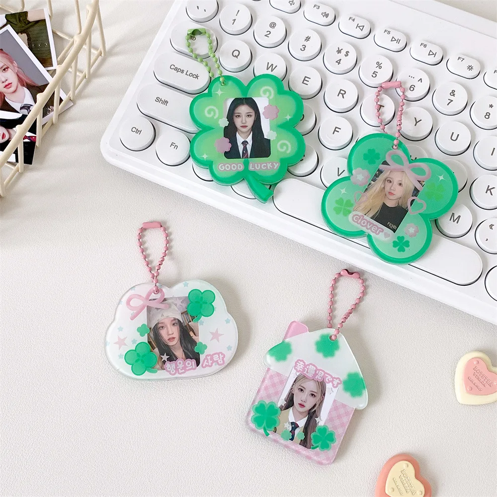 Lucky Clover Themed Photo Card Holder for 1inch Photo Korea Style K-Pop Idol Photo Card Protective Cover Case