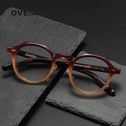 2024 Acetate Glasses Frame for Men women Retro Vintage Myopia Prescription Eyeglasses frames Women Optical Korean full Eyewear