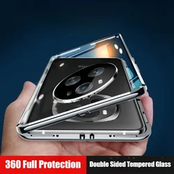 360 Tempering Glass Case For Honor Magic 5 6 7 Pro Metal Magnetic Double Sided Glass Cover Magic 7 6 5 Pro Lens Protector Coque