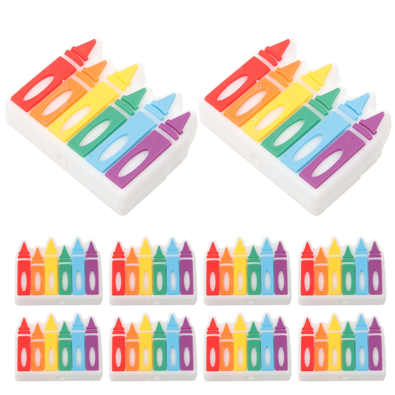 

10 Pcs Silicone Beads Craft Keychain Making Crayon Shaped Bracelet Jewelry Beads Jewelry DIY Bulk Loose Necklace Tools