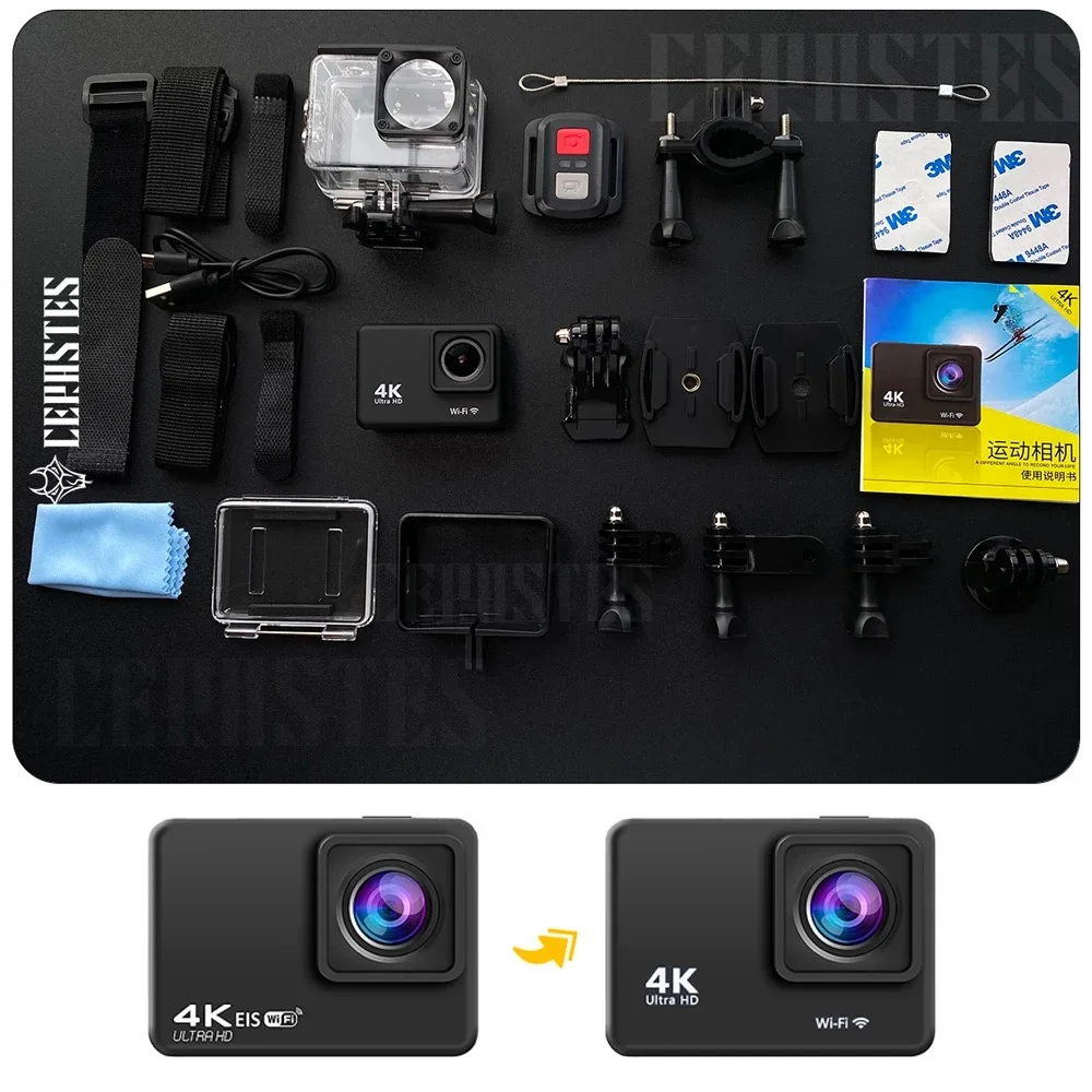 2023 NEW Action Camera 4K 60fps With Remote Control Screen Waterproof Sport Camera drive recorder Action cam photography cameras