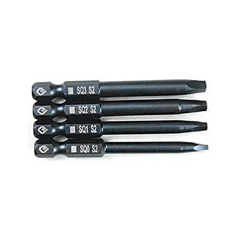 1pc 65mm Square Head Screwdriver Bit 1/4Inch Shank Magnetic Steel Screw Driver Bit Electric Screwdriver Hand Tool Q0 SQ1 SQ2 SQ3