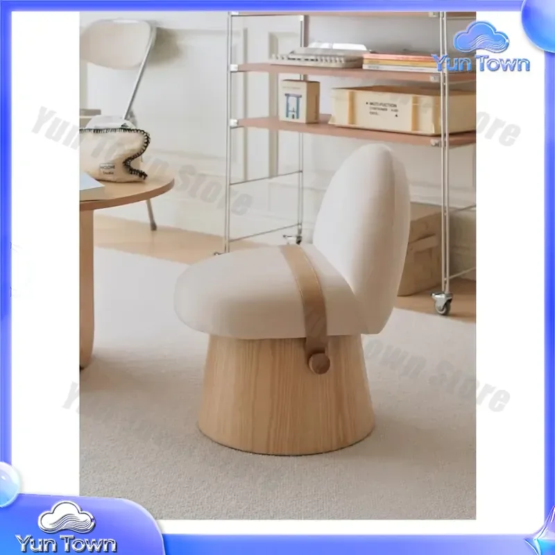 Minimalist Single Sofa Chair for Wabi Sandy Wind Solid Wood Dining Chair for Medieval Designer Light Luxury Leisure Chair