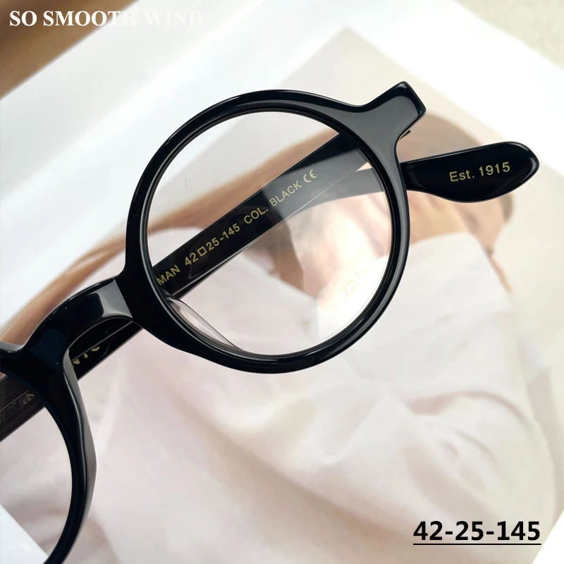 Fashion Acetate Glasses Frame Men Vintage Plate Small Face Round Eyeglasses Full Frames Women Circle Spectacles Designer Eyewear