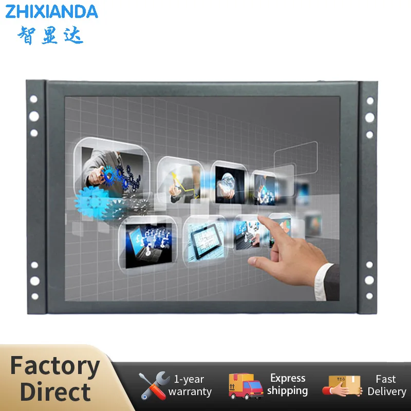 

Zhixianda 12 Inch 1024x768 4:3 Open Frame Industrial Embedded Resistive Capacitive Touch Screen Monitor For Equipment