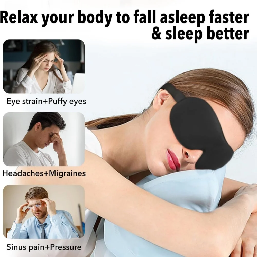 3D Sleep Mask Blindfold Sleeping Aid Soft Memory Foam Eye Mask for Sleeping Travel Light Slaapmasker Eye Cover Lightweight Style