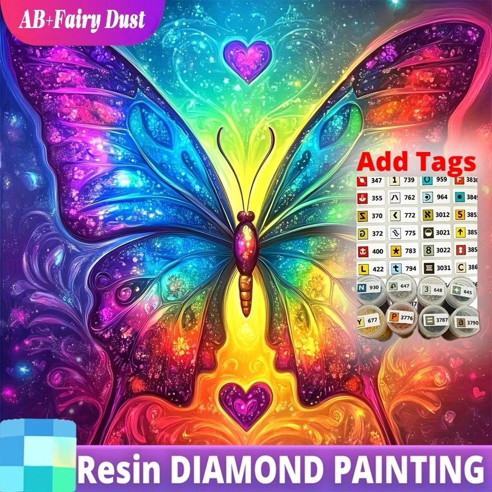 

Resin AB Fairy Dust New Arrival Diamond Painting Butterfly Animal Cross Stitch Mosaic Flower DIY Embroidery Handmade Home Decor