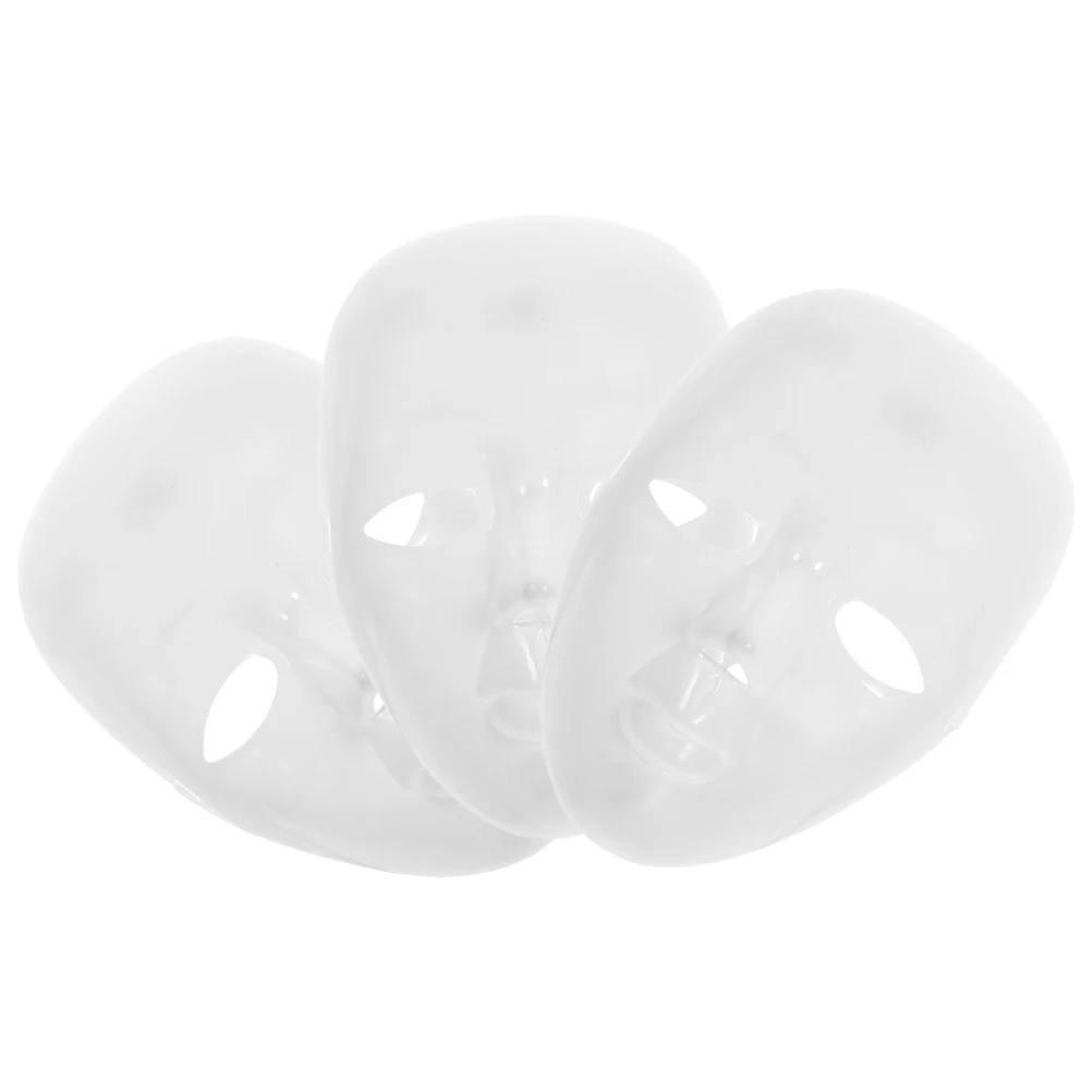 

3 Pcs Blank Mask White Handmade Paintable Masks for Masquerade Party Cosplay Lightweight Comfort Plastic Decorative Masks