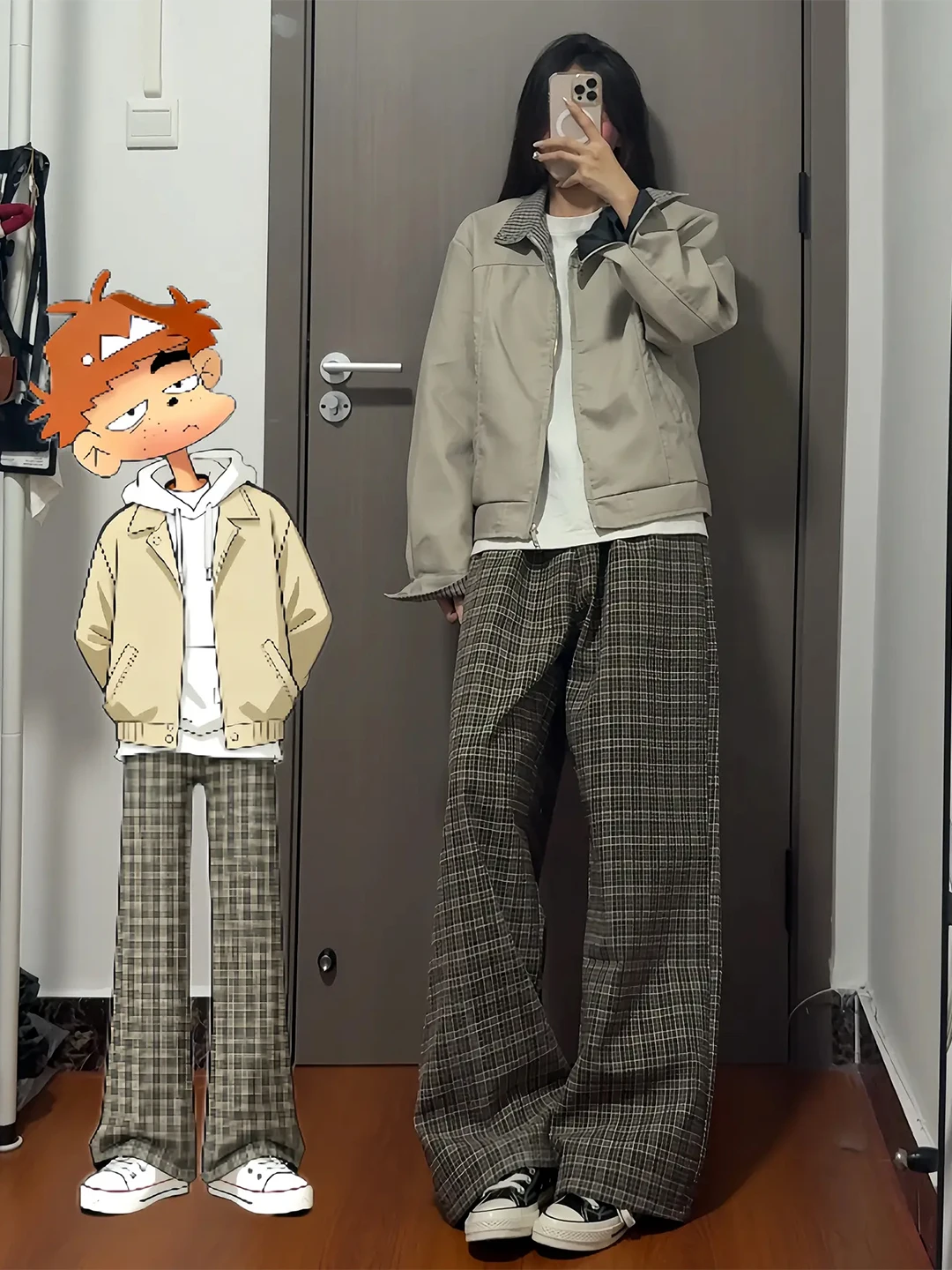 

Мужские осенние винтажные брюки-карго цвета хаки в клетку, с эффектом янтарного оттенка, ретро, расклешенные, широкие, прямого кроя, длинные, повседневные