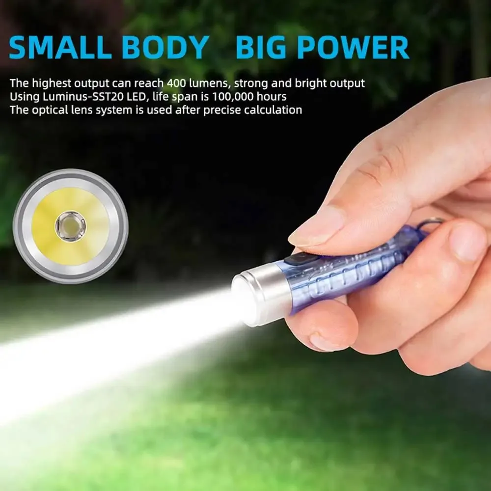 S11 Mini Flashlight Outdoor Lamps Keychain 400 Lumens IP65 Waterproof Emergency Torch High Brightness Lighting Tools