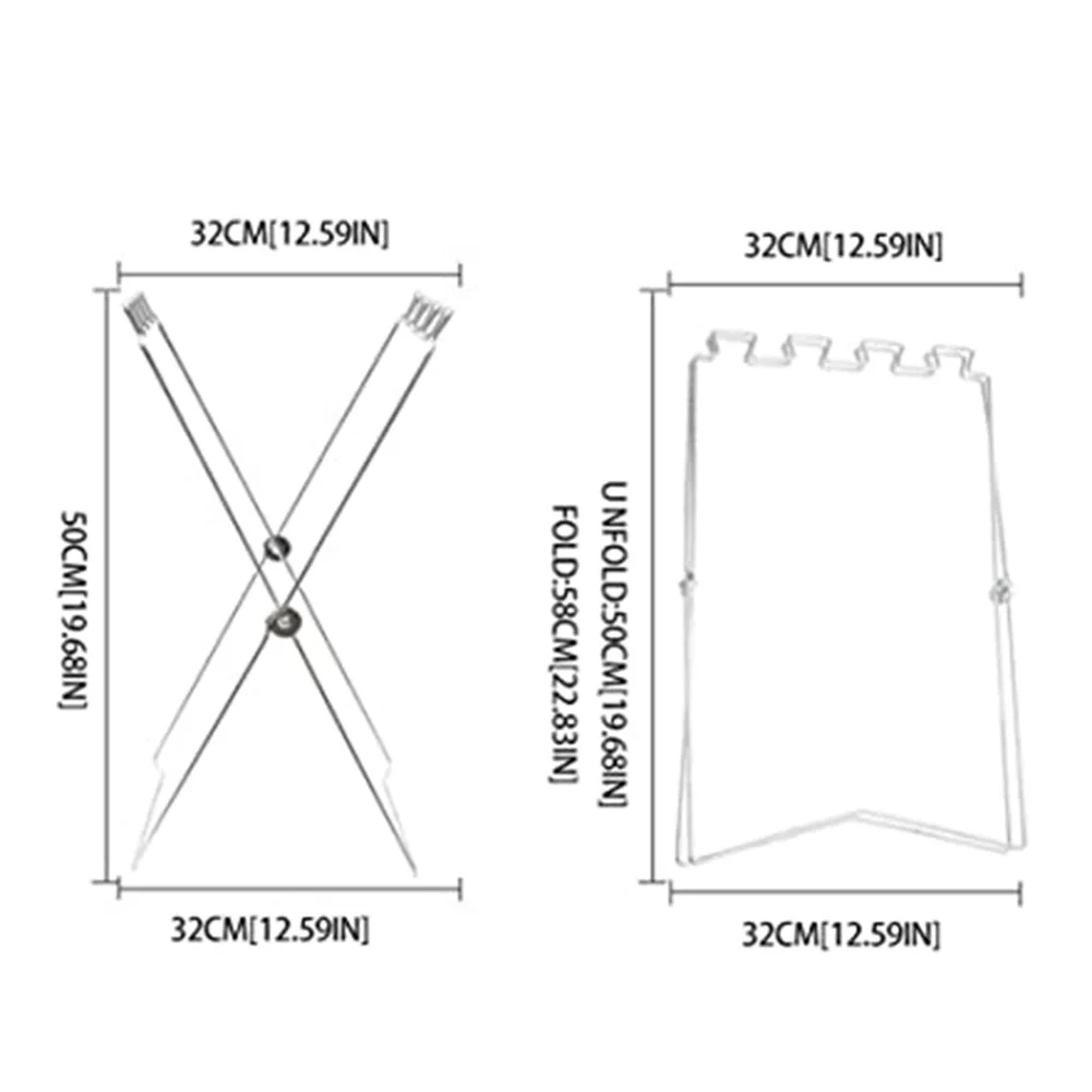 Camping Bin Stand Bin Bag Holder Picnic Camping Foldable Iron Material Lightweight Multi-purpose Versatile Usage