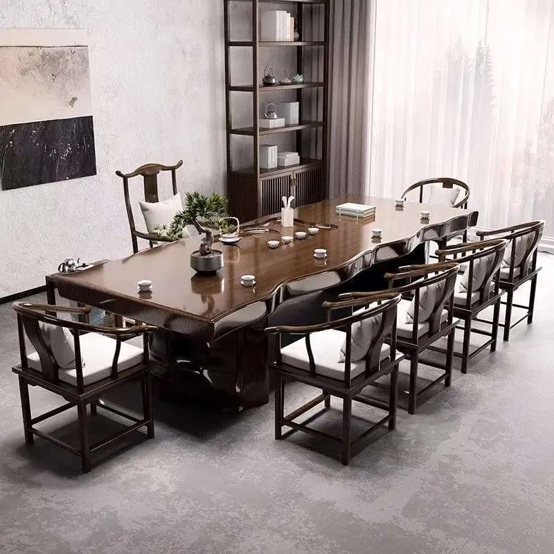 #A Modern Solid Wood Coffee Table and Chair Set, Suitable for Family Living Rooms, Hotels, and Apartments.