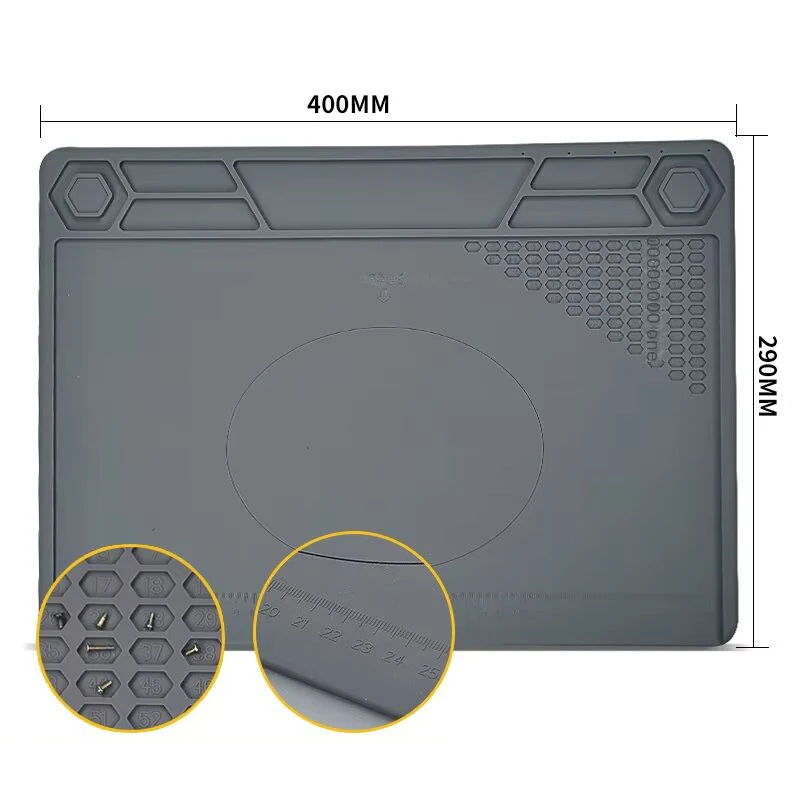 

TE-616 290x400 мм термостойкий силиконовый коврик для ремонта электроники с магнитным ремонтом IC силиконовая теплоизоляционная накладка