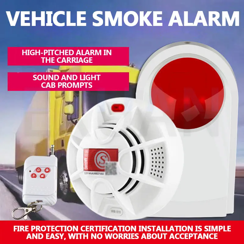 

Car Smoke Alarm Wireless Magnetic Smoke Detector Trucks Logistics Vehicle Compartment Fire And Smoke Detector Auto Smoke Alarm