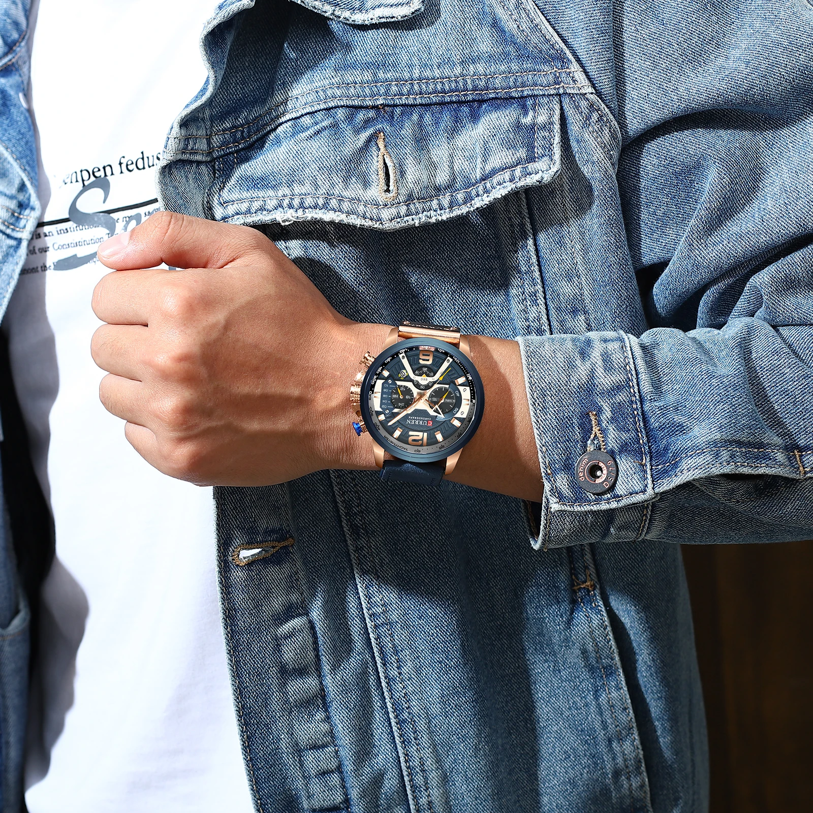 CURREN 8329 модные кварцевые часы для мужчин, деловой кожаный ремешок, хронограф, календарь, элегантные мужские наручные часы в стиле ретро, reloj hombre