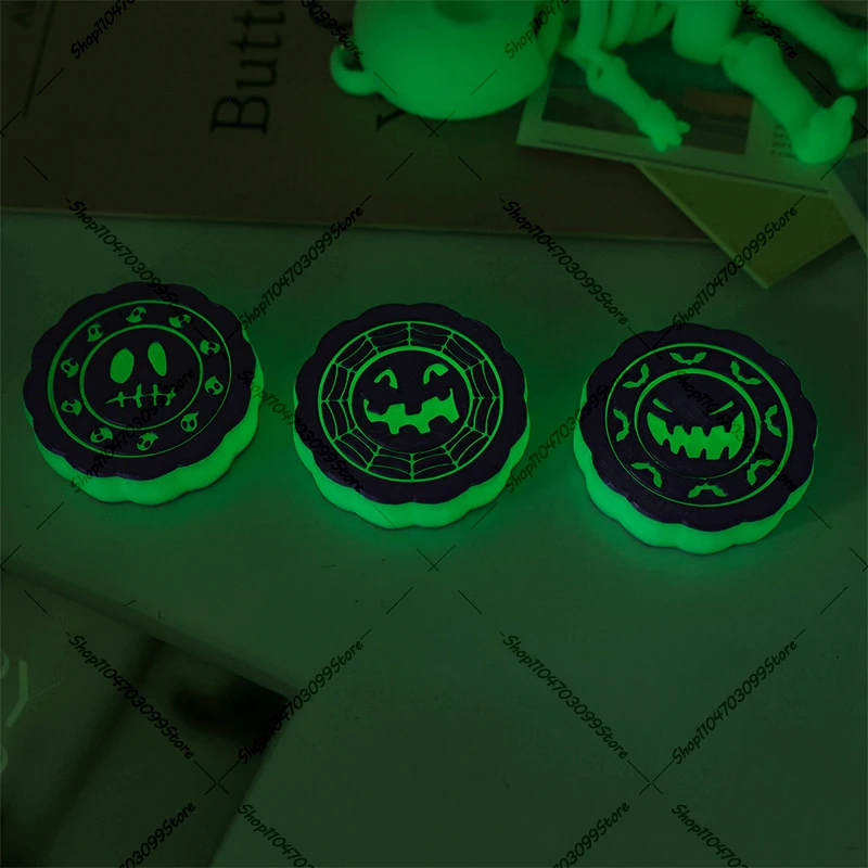 Fidget Spinner de Halloween con estampado 3D, bola giratoria de juguete, giroscopio Universal en forma de O, rotación infinita por gravedad, descompresión