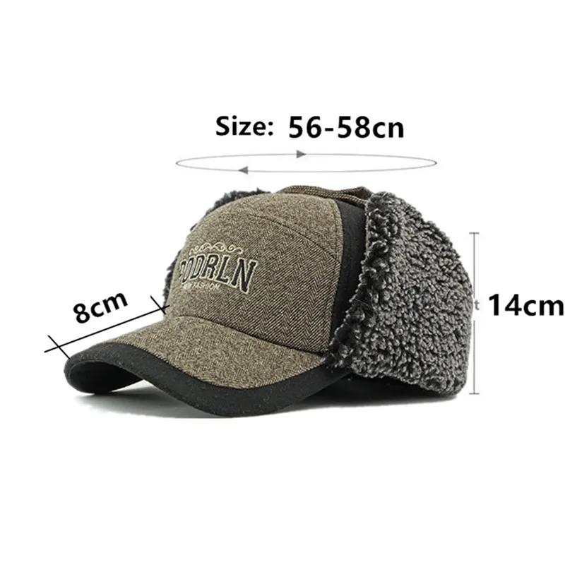 New Winter Plush Thickened Warm Baseball Caps For Men Windproof Coldproof Earmuff Hat Cycling Riding Cap Cotton Hat Women's Hats