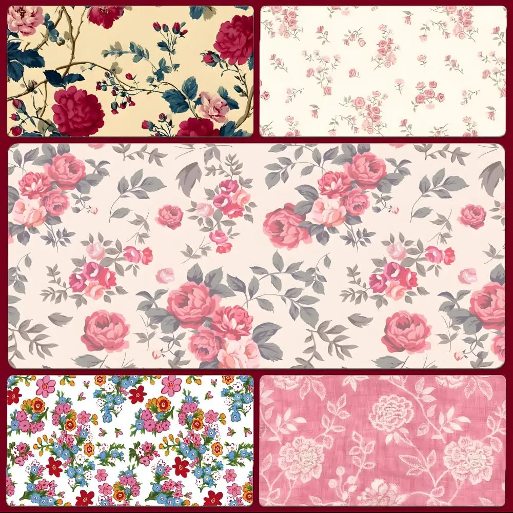 pattern fashion F-Floral print Mouse Pad Large Gaming Mousepad with Stitched Edges Thickened Desk Mat PC