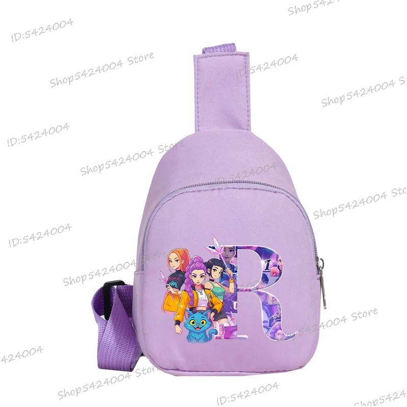 Y2K Kpop الأبجدية شخصيات الفيلم الاطفال حقيبة صدر للرجال الكرتون جماليات حقيبة كتف موضة أكياس التخزين المحمولة حقيبة الهاتف المحمول