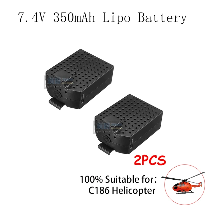 Batería Lipo Para Helicóptero RC ERA C186 BO-105 4CH Flybarless, Piezas De Helicóptero RC, 7,4 V, 350mAh