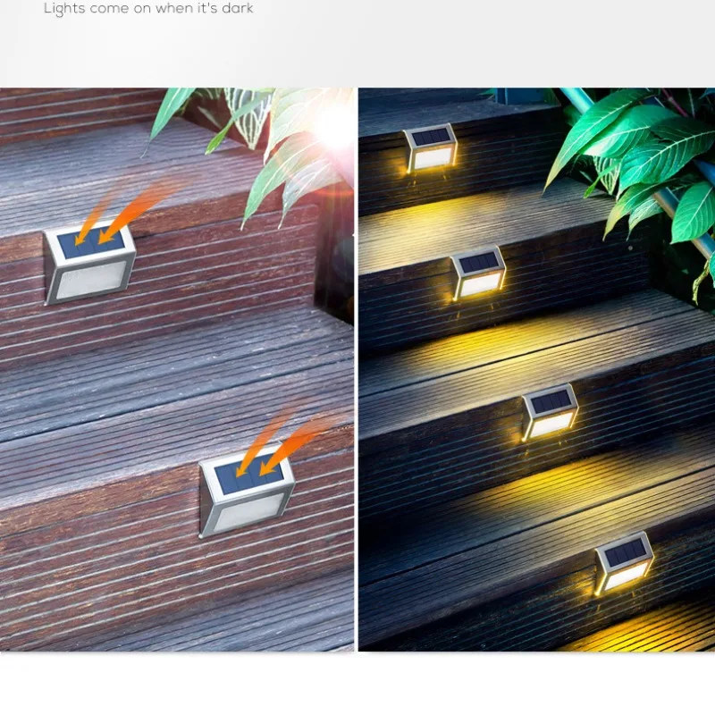 Luces LED de exterior alimentadas por energía Solar, lámpara de pared de jardín impermeable para valla, cubierta, escalera, decoración, 3LED