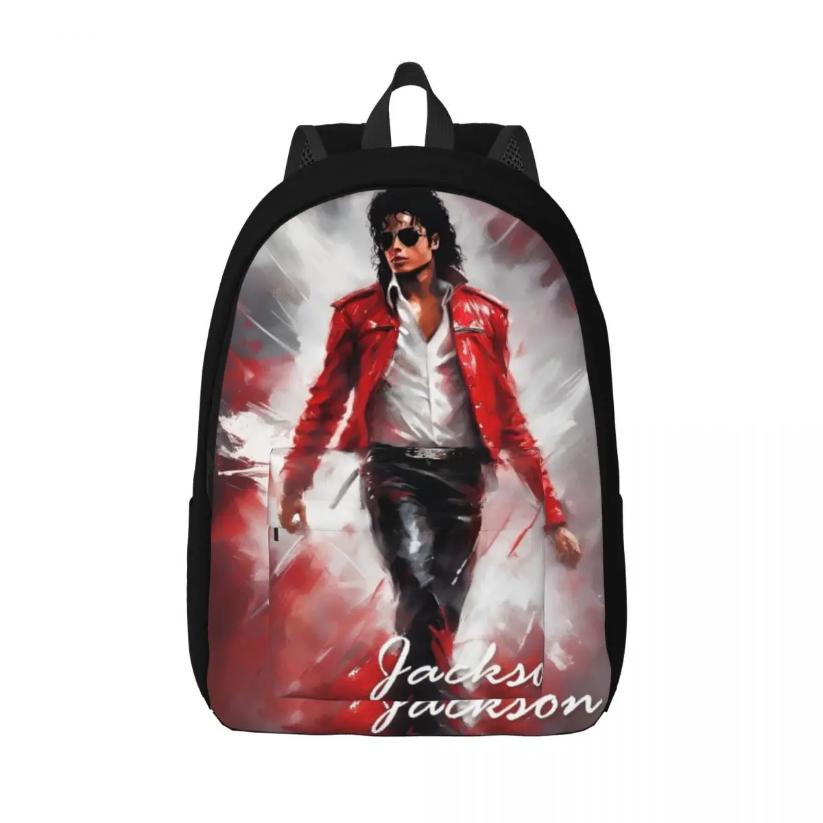 

MJ Backpack for Men Women Fashion High School Work Daypack Pop Rock Disco Dance-Pop Laptop Computer Canvas Bags Durable