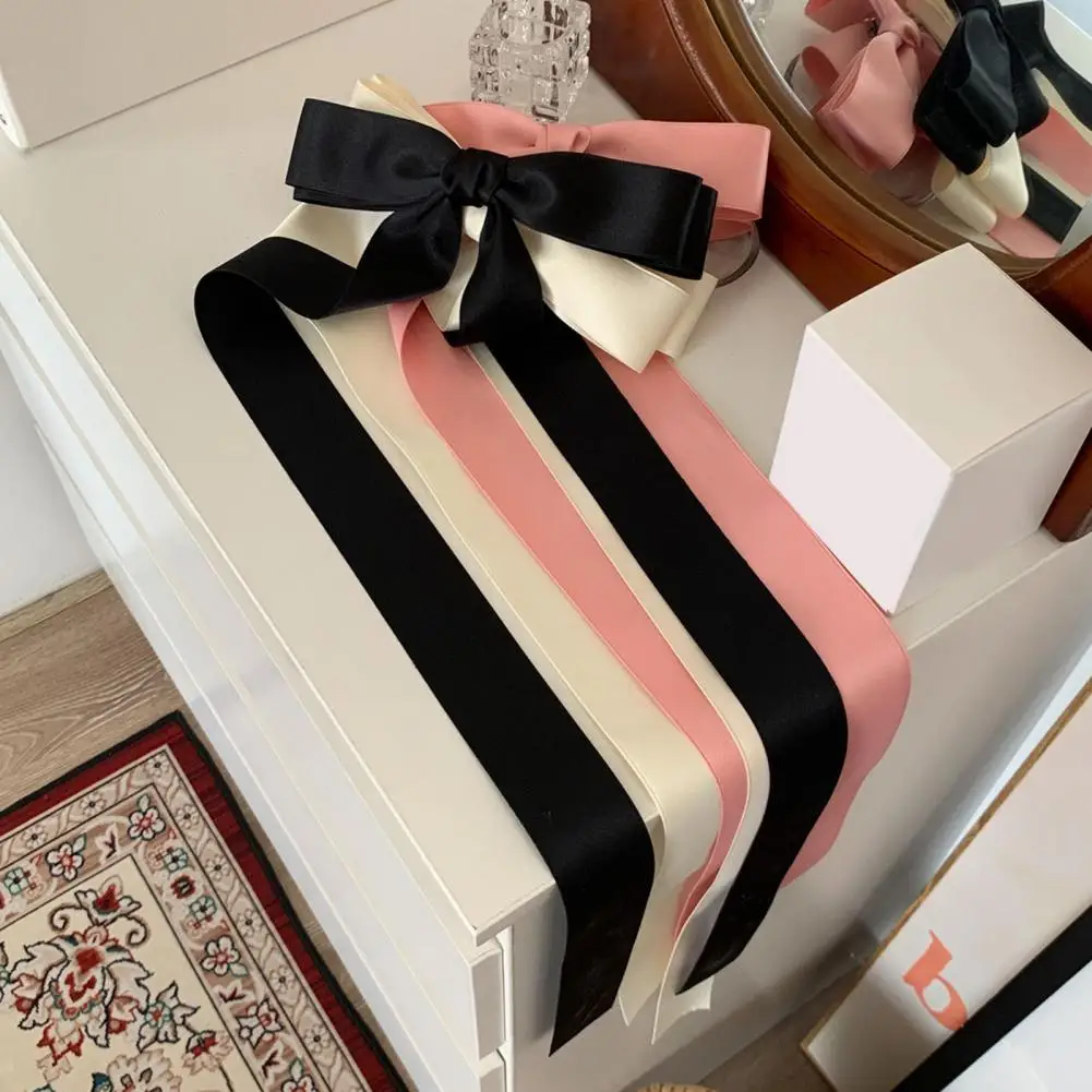 

Hairpin Elegant Satin Hair Accessories Ribbon Bows Lace-up Bows Ponytail Holders for Stylish Hairdos Silky Satin Hair Ribbon