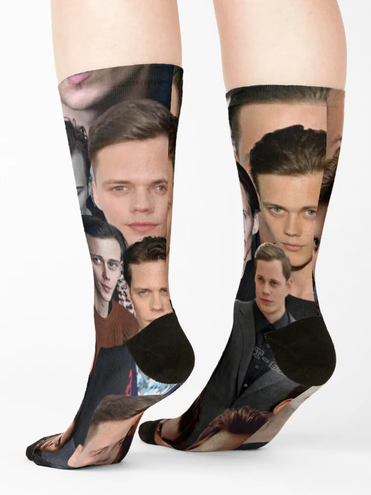 Bill Skarsg?rd Photo Collage Socks funny sock moving stockings Running new in's Socks Men Women's