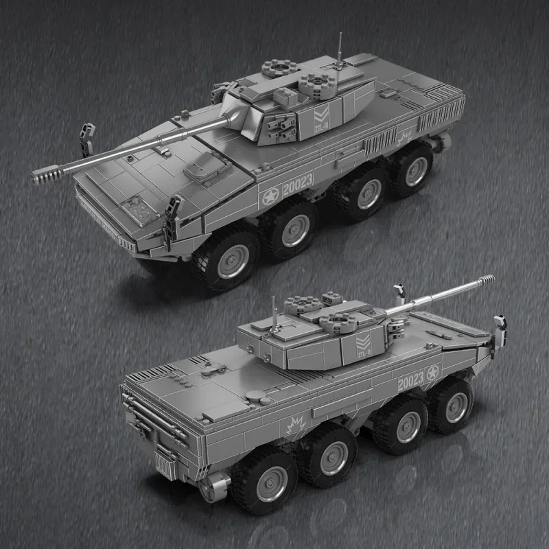 

1293PCS Mould King Military Series by 20023 ZTL-11 Wheeled Assault Vehicle Electric Remote Control Building Block Toy for Boys