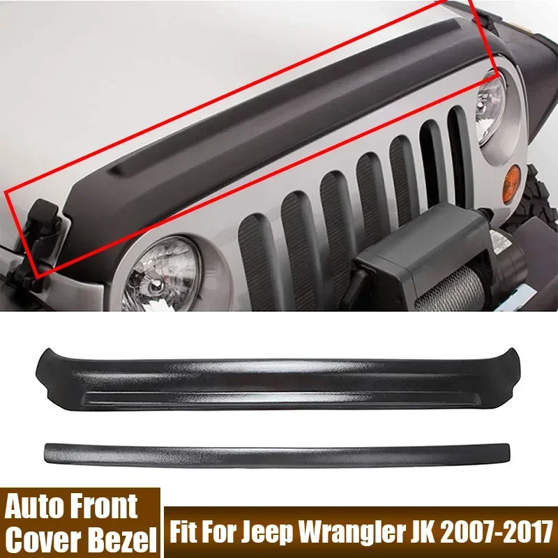 

Car Front Cover Bezel Fit For Jeep Wrangler JK 2007-2017 Hood Stone Guard Hood Air Deflector Bug Shield Car Exterior Accessories