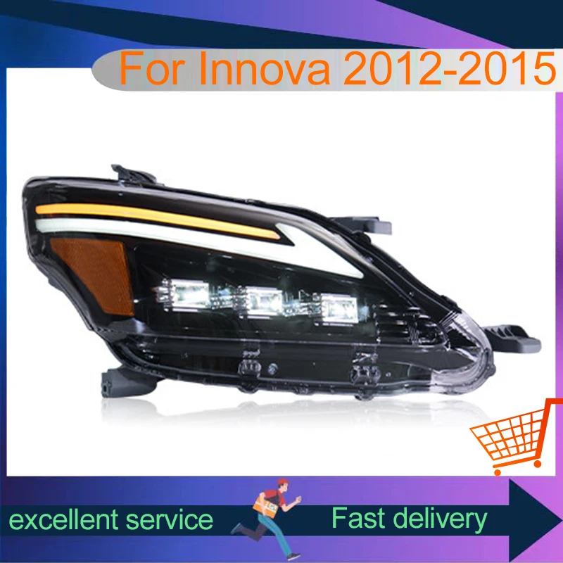 

Car Lamps For Toyota Innova 2012-2015 Front Lights LED Turn Signal DRL Headlight HID Projector Lens Refit Auto Tool Accessories