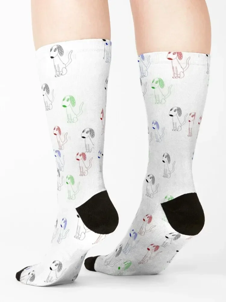I Can't Draw Series: Dog Socks compression retro professional running floor Socks Girl Men's