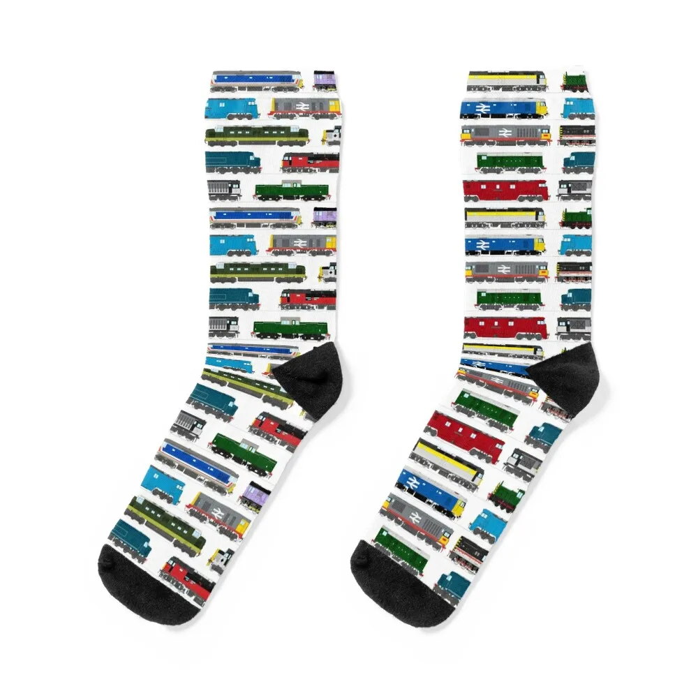 

Diesel Locomotives Print Socks Rugby gym Stockings man Men's Socks Luxury Women's
