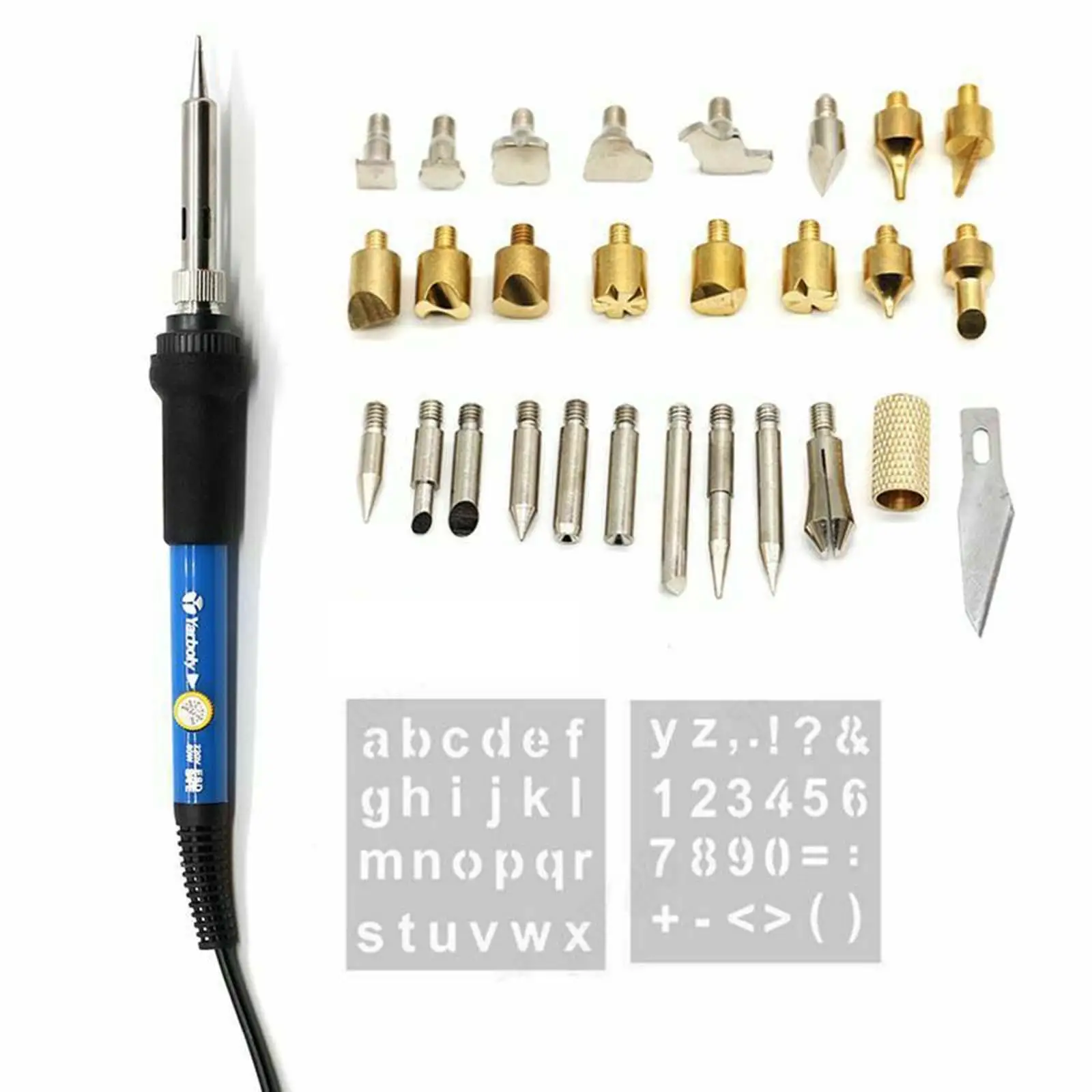 

30Pcs Solder Iron Tool Electric Welding Repair Tool Jewelry Repair Jewelry 60W with Soldering Tips 220V Electronic Soldering Pen