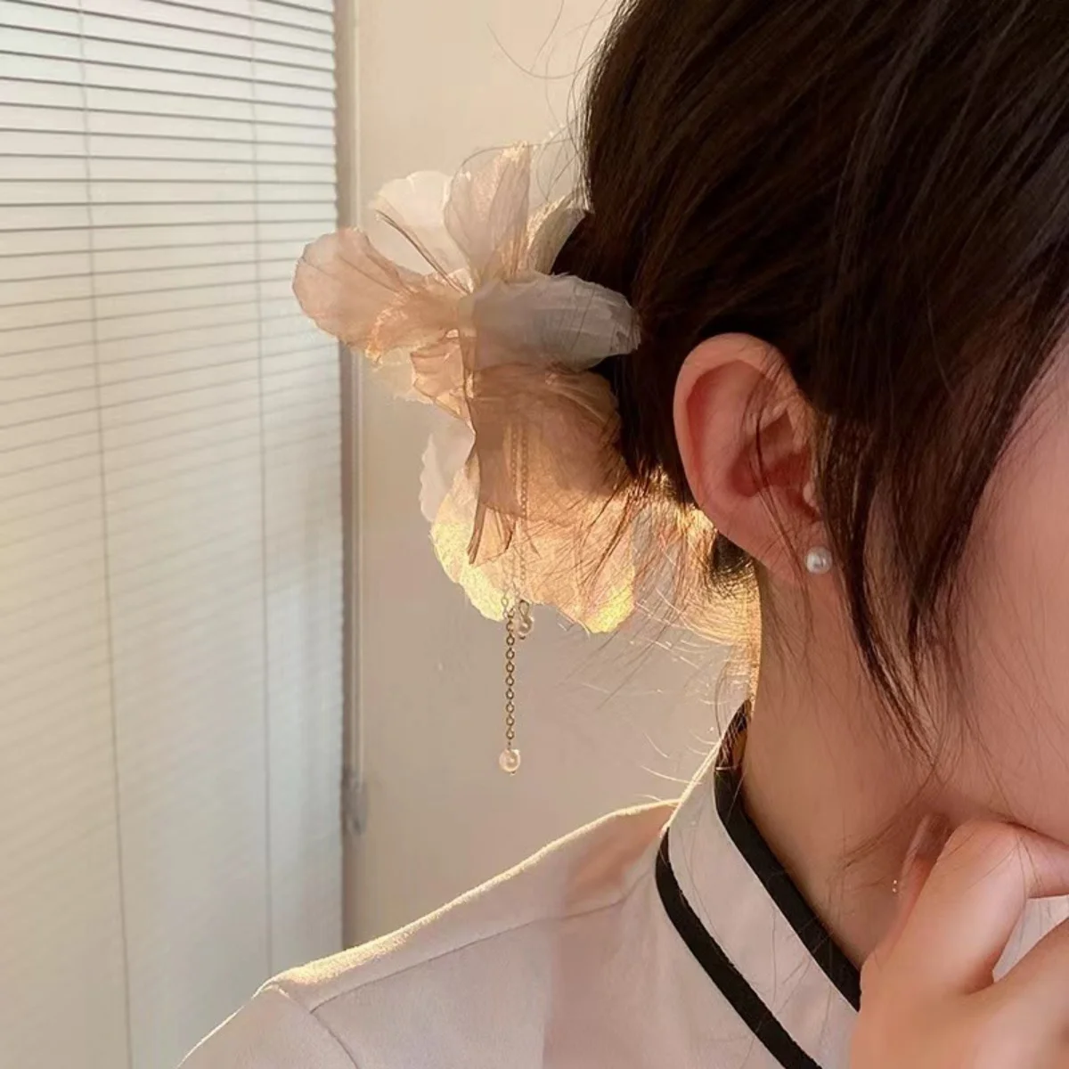 الجنية خمر دبوس الشعر اليدوية كبيرة الحرير الأزهار شرابة الشعر عصا للنساء الحياة اليومية السفر حفلة إكسسوارات الشعر الأنيقة