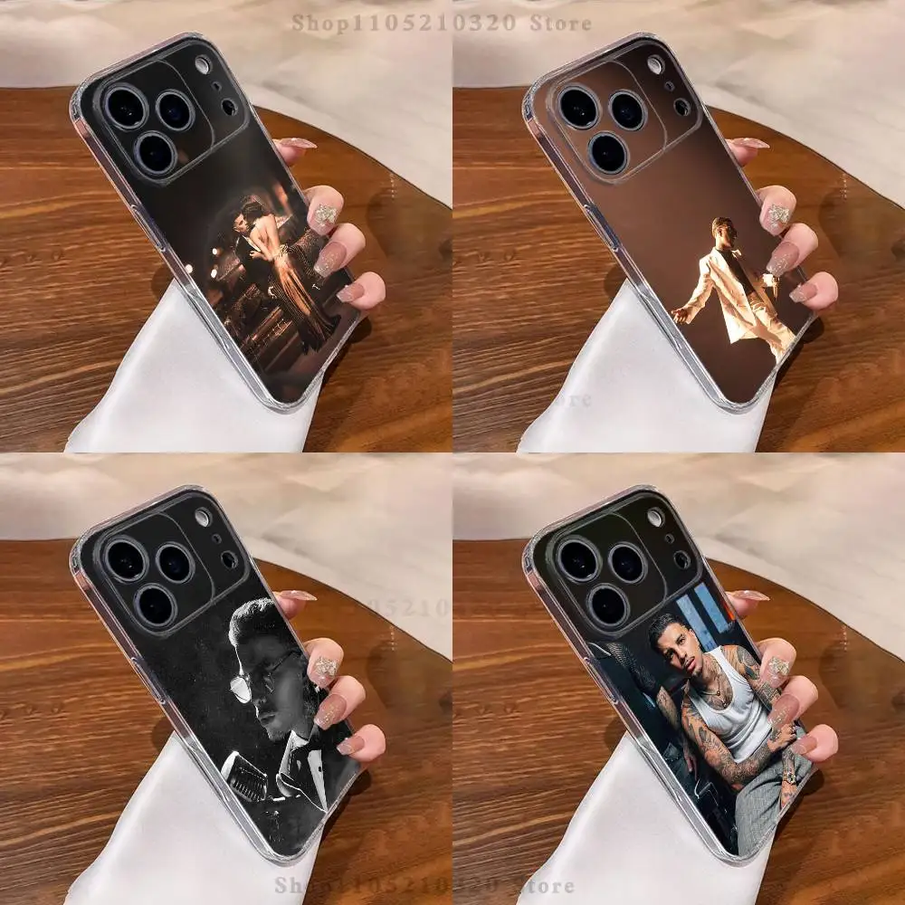 R-Rauw Alejandro Rapper Phone Case For iPhone 16,15,17,12,13,14,11 Max,Pro,Plus,X,XS,XR,SE4,E Mini Transparent Cover
